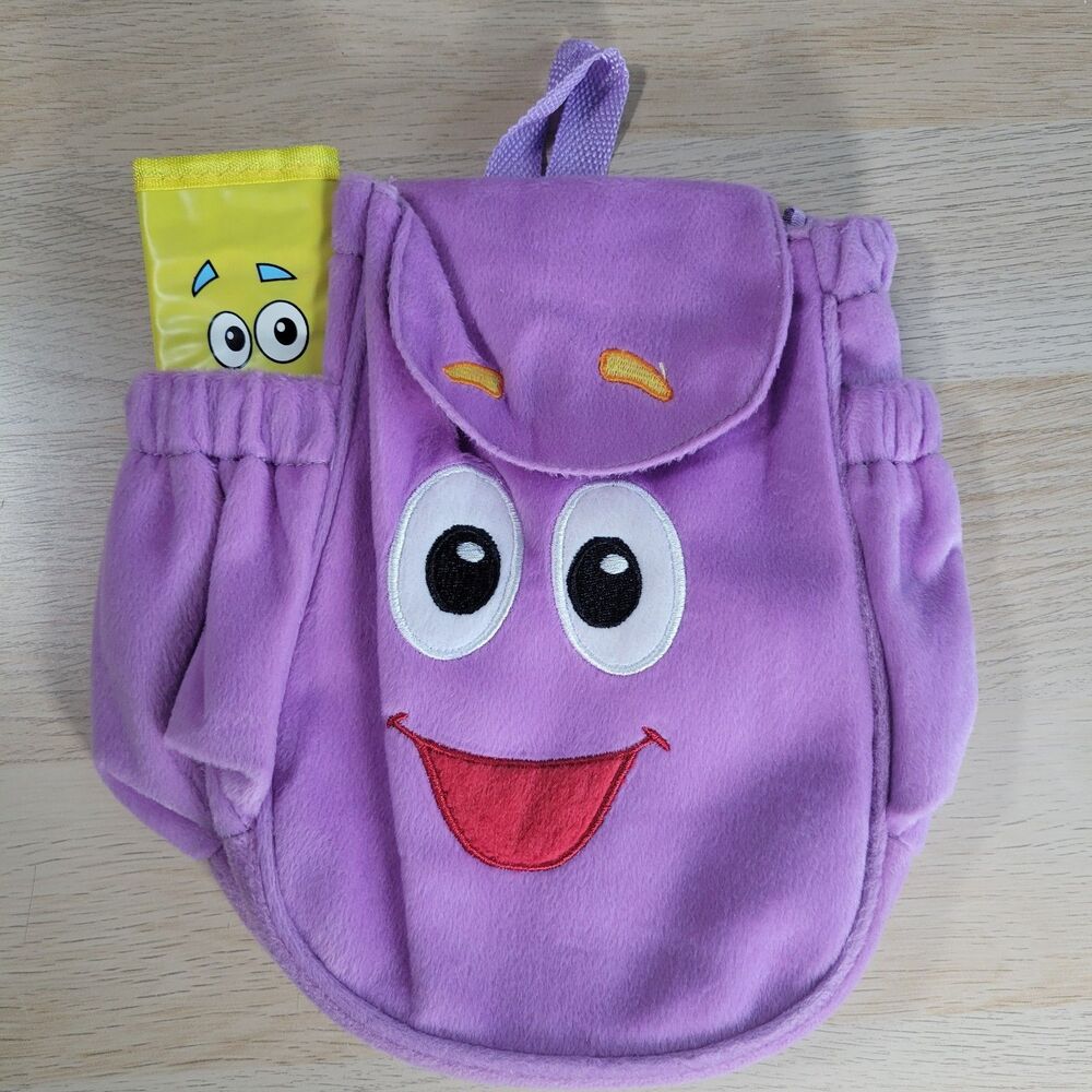 Dora The Explorer 10" Backpack With Map Purple Plush Daypack Nick Jr Pouch